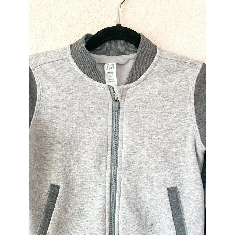 Athleta Girl Track Star Gray Zipper Jacket Size 6